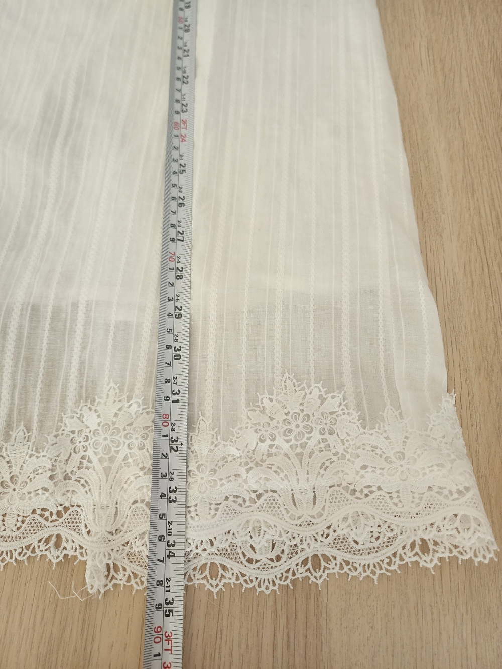 White 100% Cotton Lace Trim Dobby Midi Maxi Skirt Small Boho Fairy Cottagecore - Picture 14 of 16